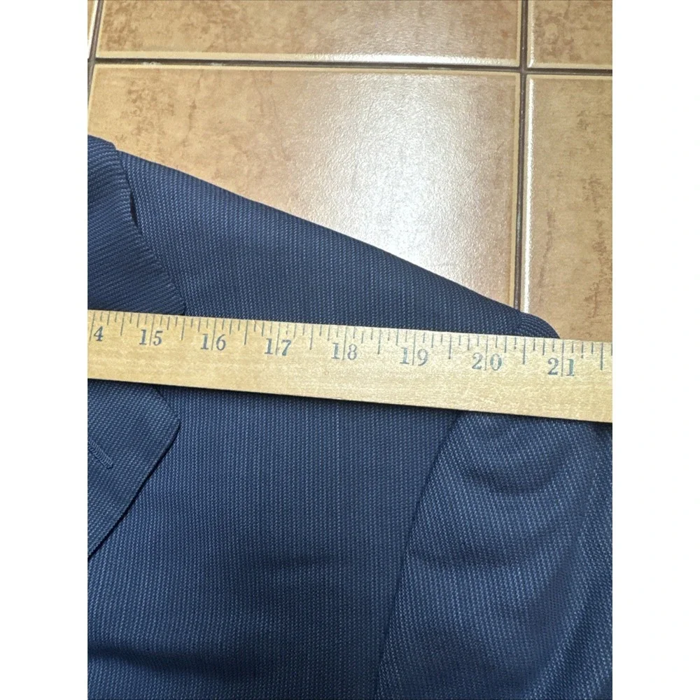 Ermenegildo Zegna Su Misura 3 Button Jacket Blazer Sz‎ 44XL Blue Wool Sport Coat